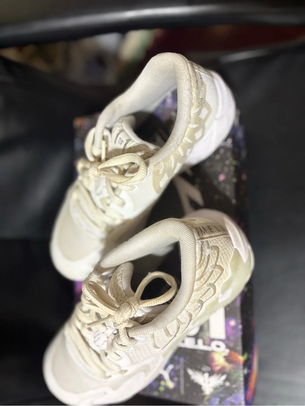 Puma Women's Cream Lace-Up Sneakers